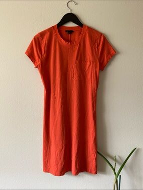 J. Crew Orange Short Sleeve T-Shirt Dress
